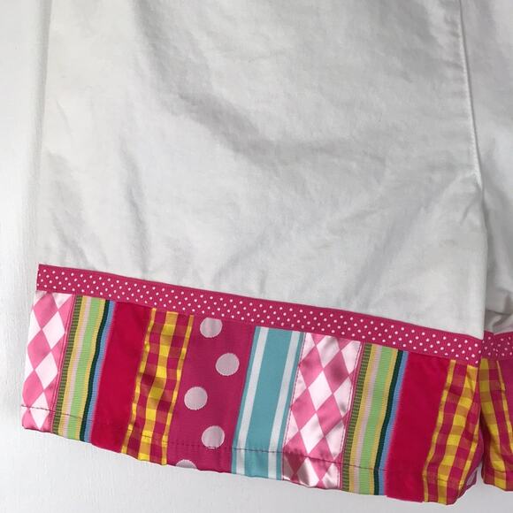Liza Byrd High Rise Cotton Shorts Multicolor Pattern Contrast Hem Pockets Sz 12 - Picture 10 of 14